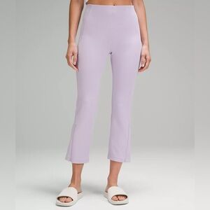 Lululemon Ribbed Softstreme Zip-Leg Straight-Flared Cropped Pant 25" (Lilac)